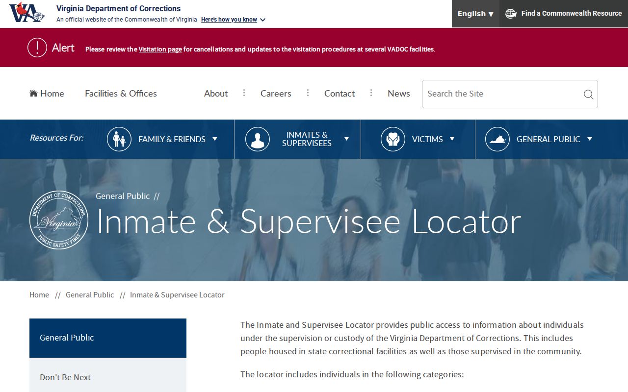 VADOC custody locator used after King and Queen County arrest cases